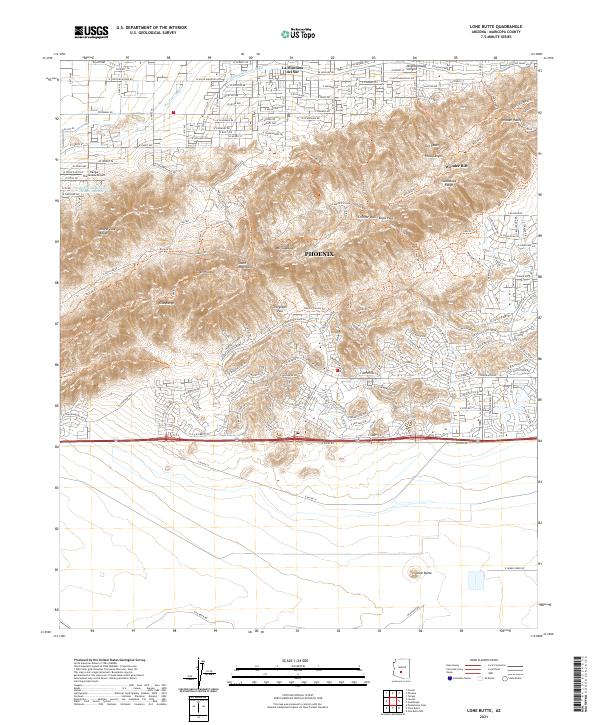 Lone Butte 2021 topographic map thumbnail
