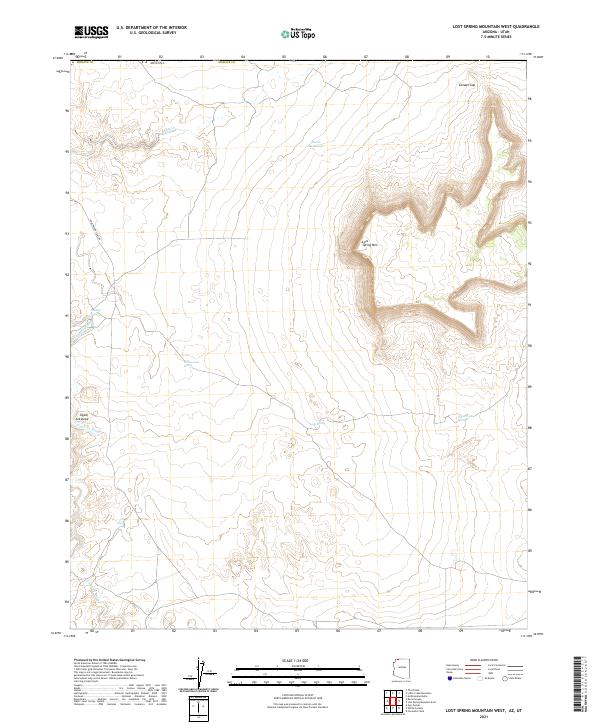 Lost Spring Mountain West topographic map thumbnail