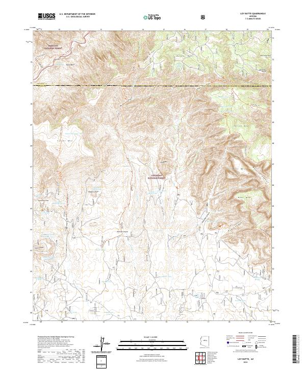 Loy Butte topographic map thumbnail