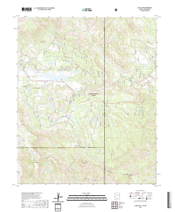 Luna Lake topographic map thumbnail