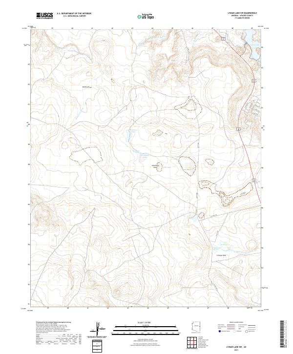 Lyman Lake SW topographic map thumbnail