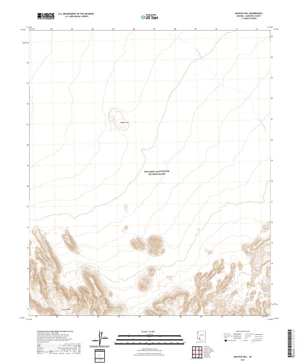 Malpais Hill topographic map thumbnail