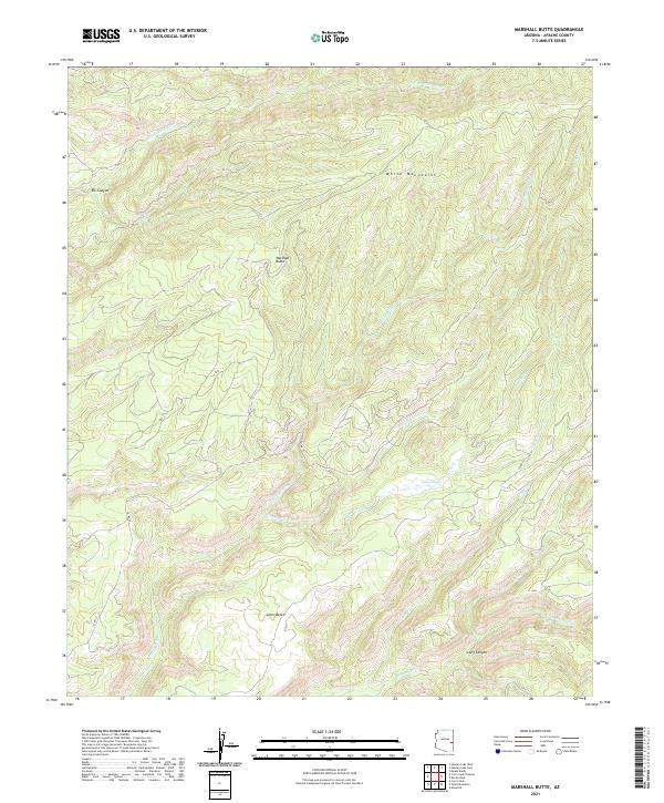 Marshall Butte 2021 topographic map thumbnail