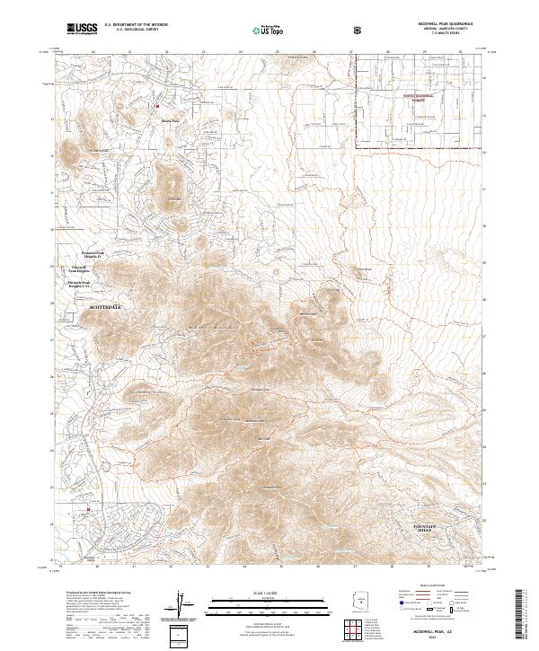 McDowell Peak topographic map thumbnail