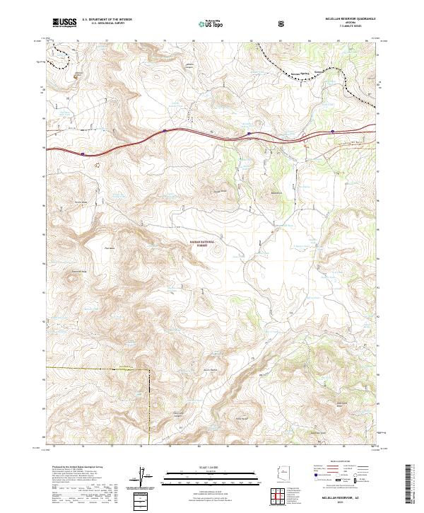 McLellan Reservoir topographic map thumbnail