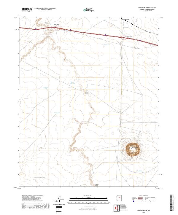 Meteor Crater topographic map thumbnail