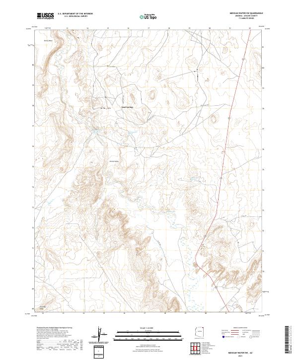 Mexican Water SW topographic map thumbnail