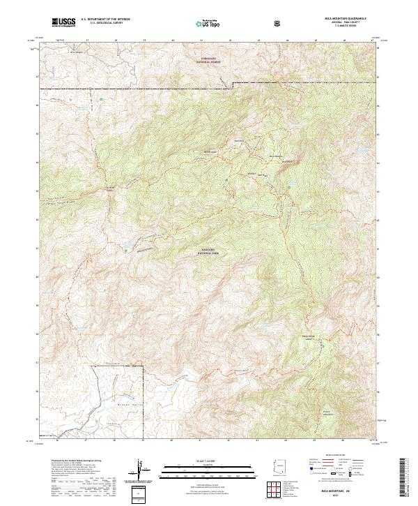 Mica Mountain topographic map thumbnail