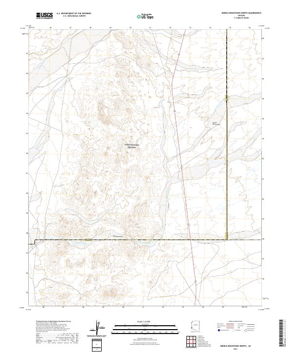 Middle Mountains North 2021 topographic map thumbnail