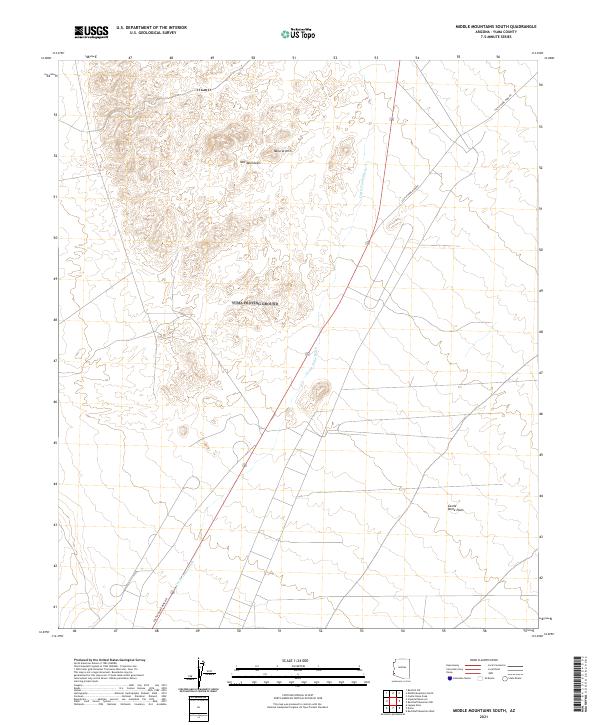 Middle Mountains South topographic map thumbnail