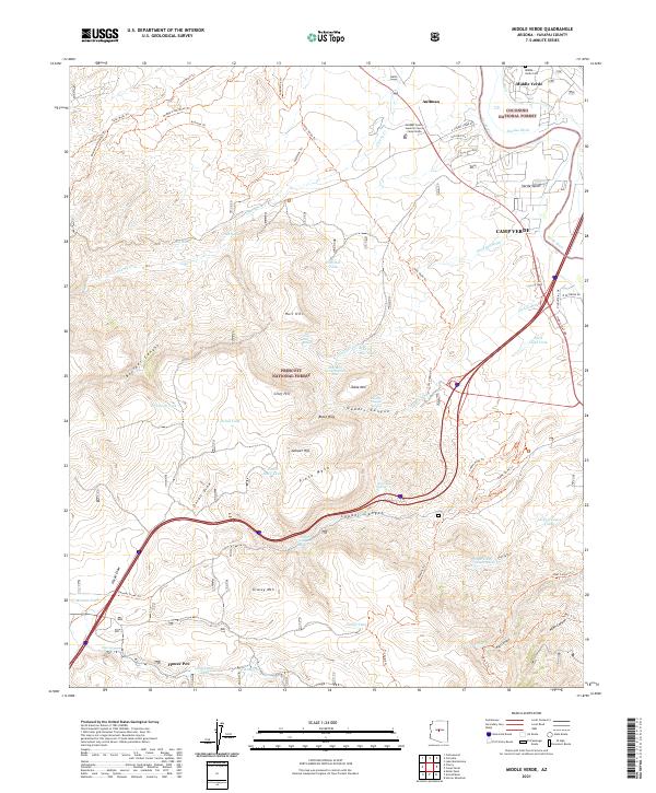 Middle Verde topographic map thumbnail