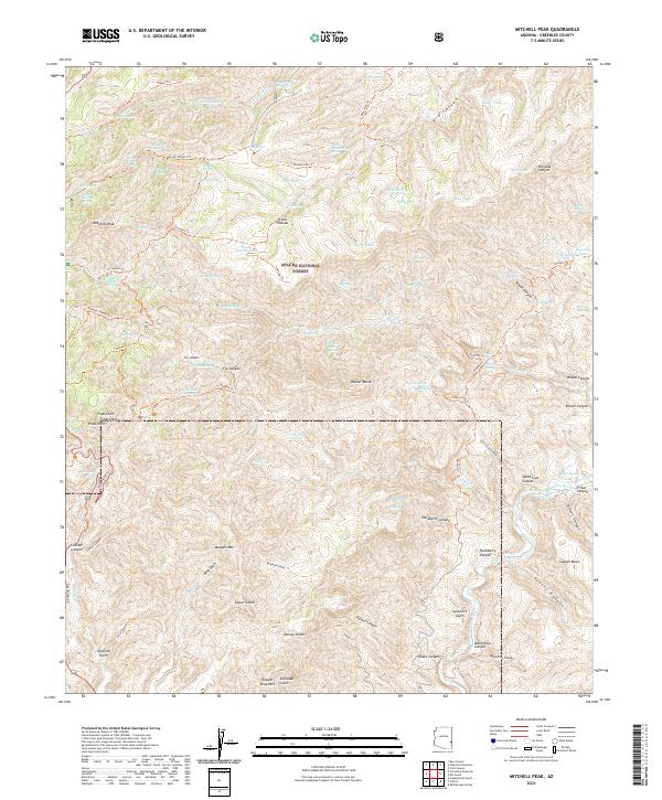 Mitchell Peak topographic map thumbnail