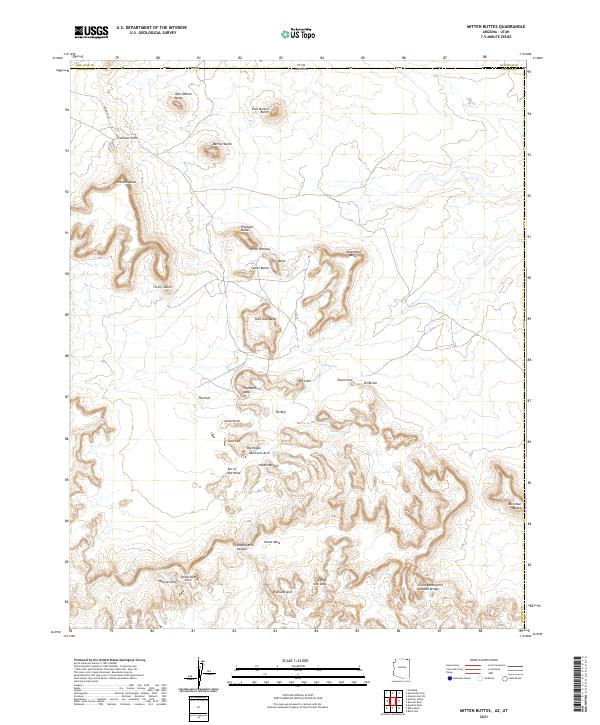 Mitten Buttes topographic map thumbnail
