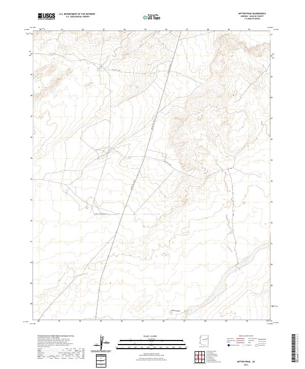 Mitten Peak topographic map thumbnail