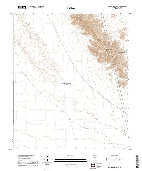 Mohawk Mountains SW topographic map thumbnail