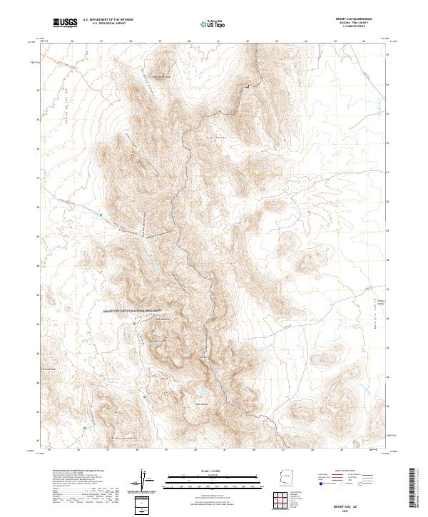 Mount Ajo topographic map thumbnail