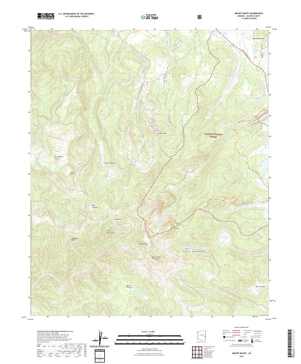 Mount Baldy 2021 topographic map thumbnail