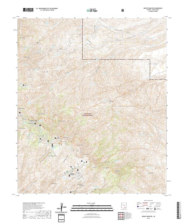 Mount Bigelow topographic map thumbnail