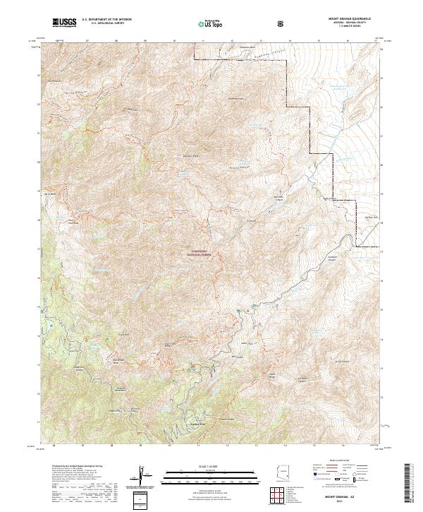 Mount Graham topographic map thumbnail