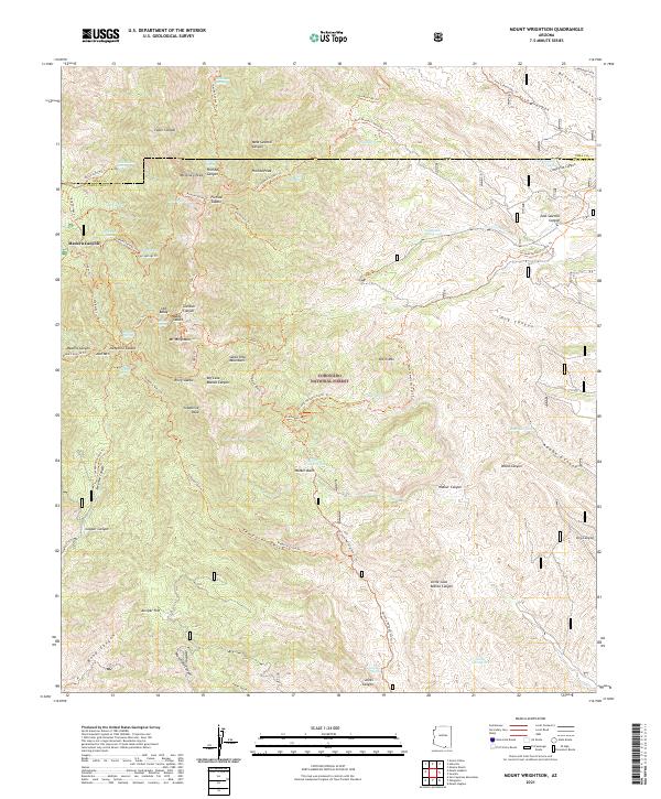 Mount Wrightson topographic map thumbnail