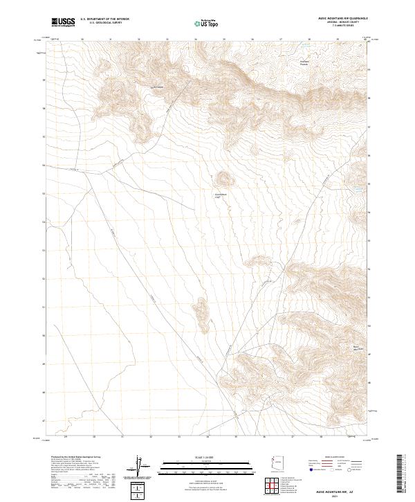 Music Mountains NW topographic map thumbnail