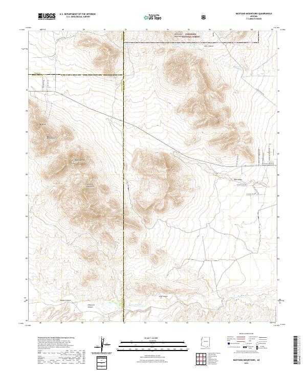 Mustang Mountains topographic map thumbnail