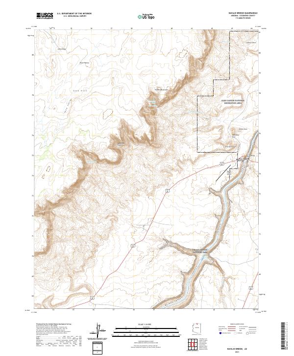 Navajo Bridge topographic map thumbnail