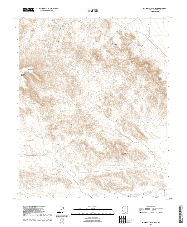 New Water Mountains topographic map thumbnail