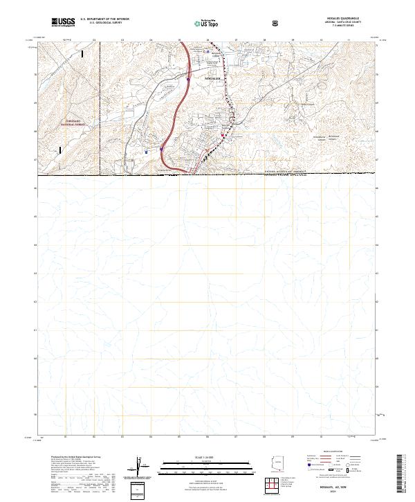Nogales topographic map thumbnail
