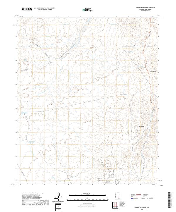 North of Oracle topographic map thumbnail