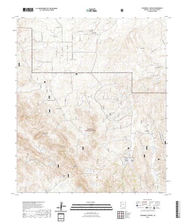 O'Donnell Canyon topographic map thumbnail