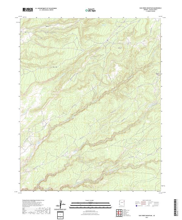 Oak Creek Mountain topographic map thumbnail