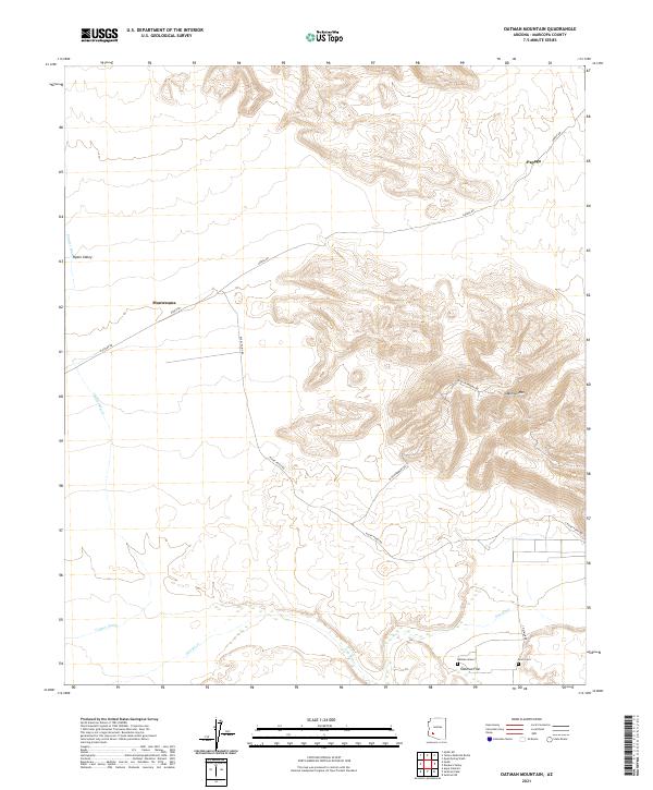 Oatman Mountain topographic map thumbnail