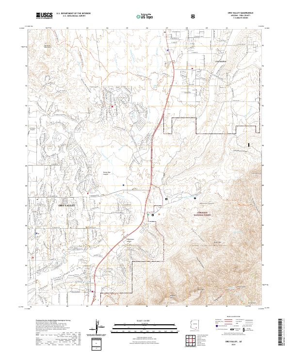 Oro Valley 2021 topographic map thumbnail