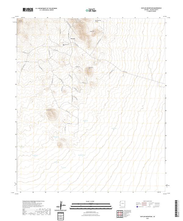 Outlaw Mountain topographic map thumbnail