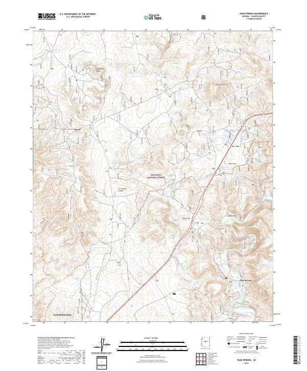 Page Springs 2021 topographic map thumbnail