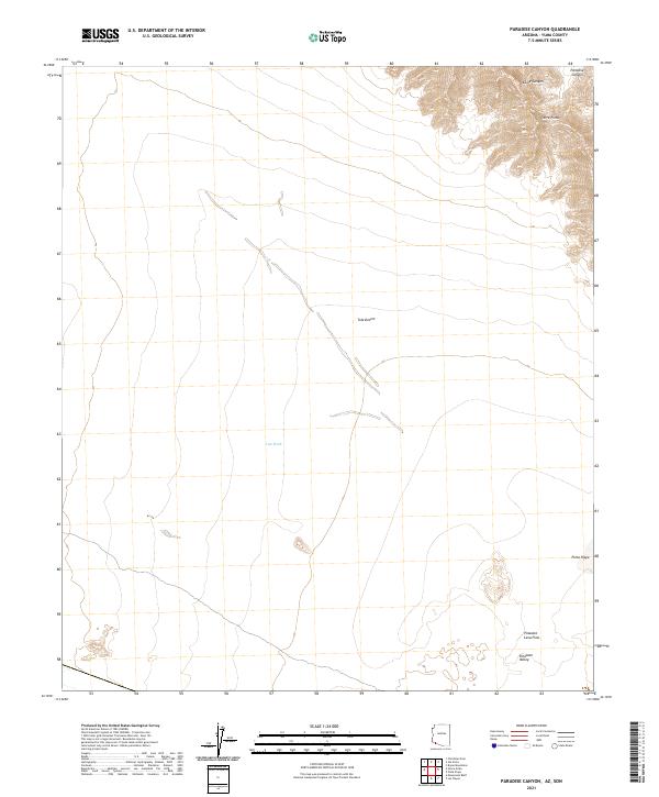 Paradise Canyon topographic map thumbnail