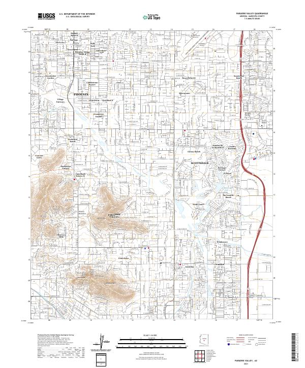 Paradise Valley topographic map thumbnail