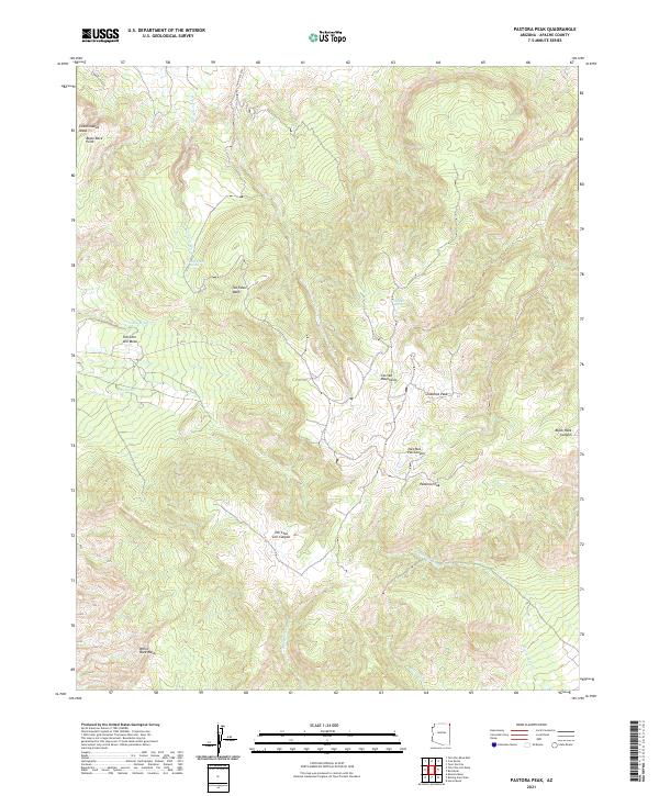 Pastora Peak topographic map thumbnail