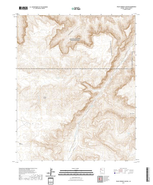 Peach Springs Canyon topographic map thumbnail