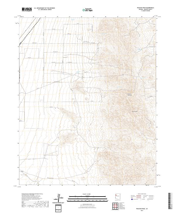 Peacock Peak topographic map thumbnail