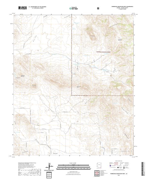 Pedregosa Mountains West topographic map thumbnail