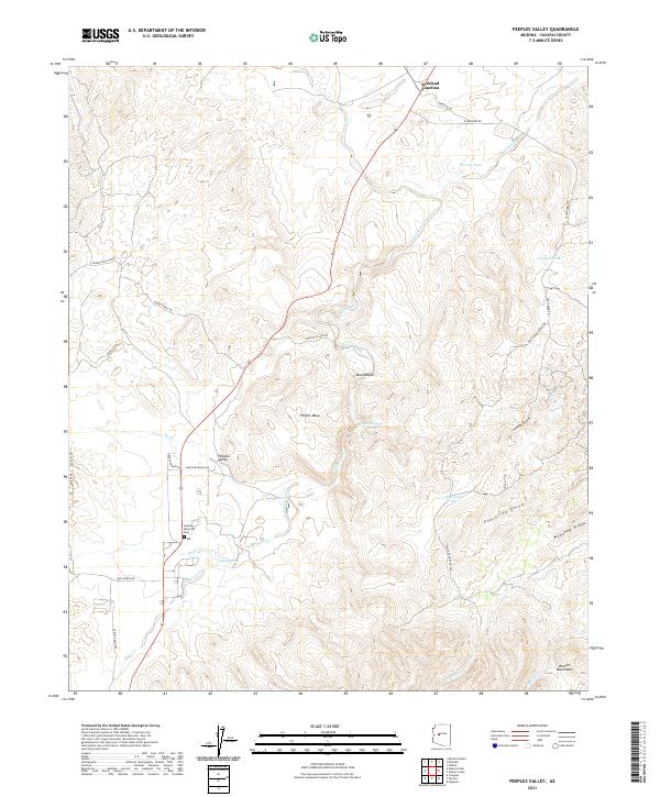 Peeples Valley topographic map thumbnail