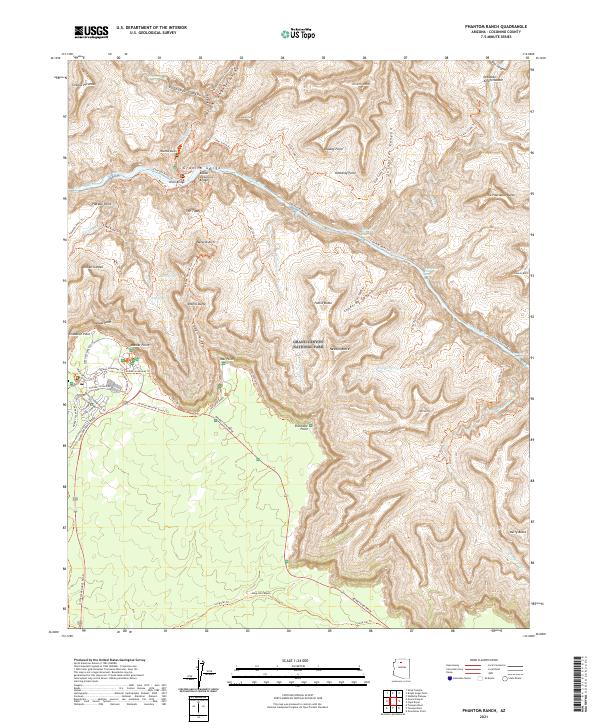Phantom Ranch topographic map thumbnail