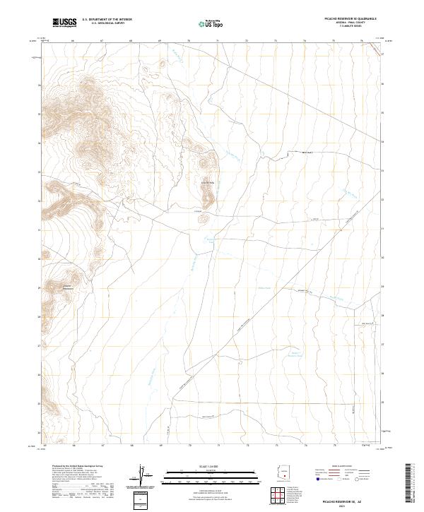 Picacho Reservoir SE 2021 topographic map thumbnail
