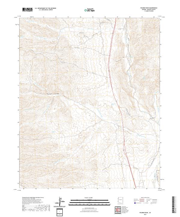 Pilgrim Wash topographic map thumbnail