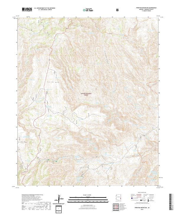 Pipestem Mountain topographic map thumbnail