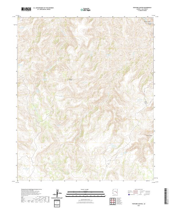 Popcorn Canyon topographic map thumbnail