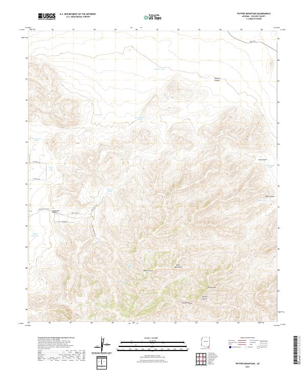 Potter Mountain topographic map thumbnail