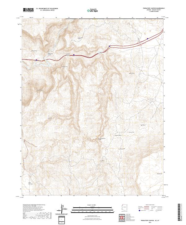 Purgatory Canyon 2021 topographic map thumbnail